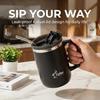 Travel Thermal Coffee Mug Tumbler With Handle 304 Stainless Steel Insulated Cup Leakproof Thermos Water Bottle Mini Dual Drink