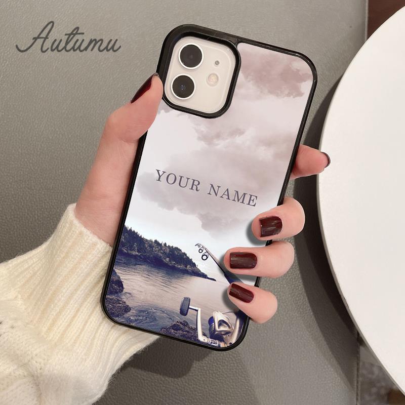 Fish Repeat Personalised Name Carp Phone Case for iPhone 17 Air 15 16 16e 11 12 13 14 Pro Max Plus Cover coque Fundas