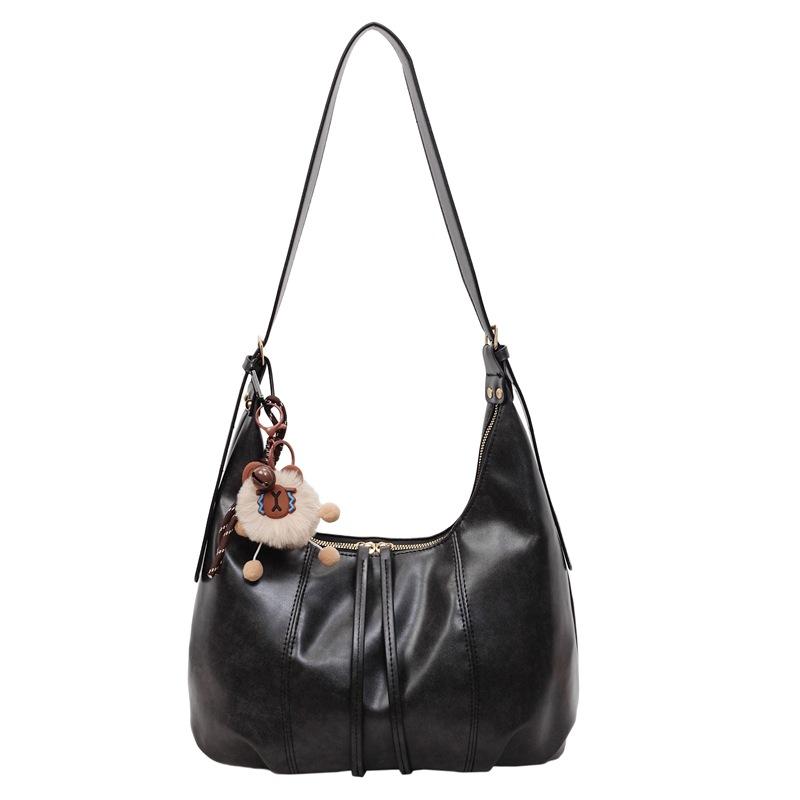 Vintage Tote Bag Women's 2025 Winter New Fashionable Large-capacity Shoulder Bag Trendy Versatile Commuter Messenger Bag