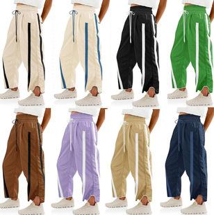 Women Jogger Pants with Side Stripes Drawstring Waist Multi Colors Casual Sporty Sweatpants