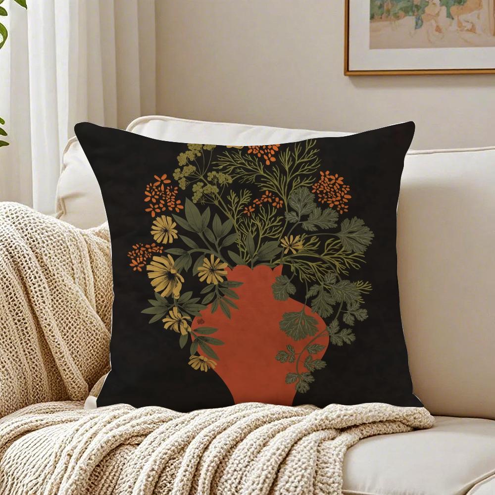 Vintage vase print Cushion Cover Pillowcase Antidustmite living Room Sofa Decor Cushion Room