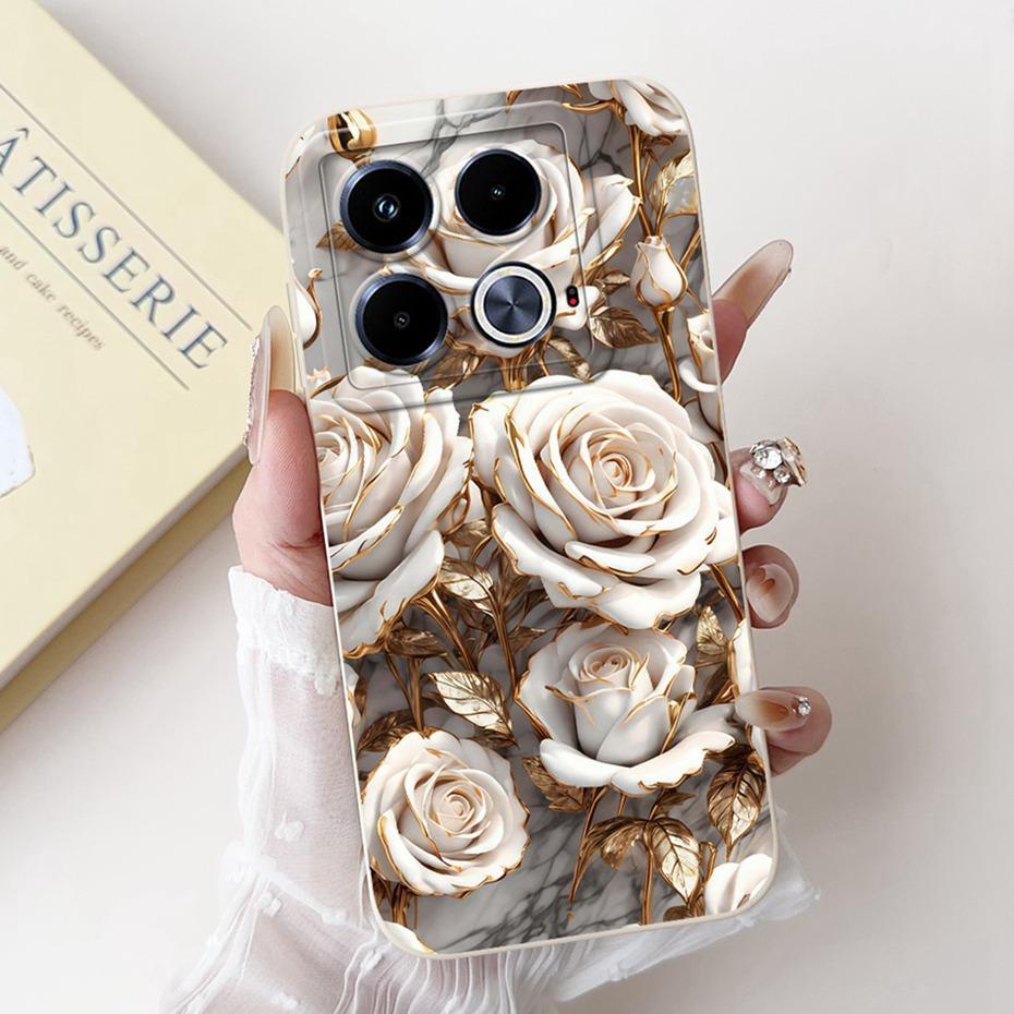 Beautiful Floral Phone Case For Infinix Note 40 4G / Note40 Pro / Note 40 Pro+ (40 Pro Plus) Soft Silicone Cover Bumpers