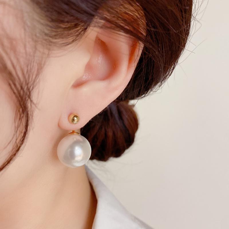 Fashion Minimalist Two Ways To Wear Pearl Geometric Earrings For Women
