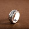 S925Pure Silver, Vintage Ethnic-style Ring Featuring the Five Emperors Coins, with a Rotating Design for Good Luck and a Unique, Personalized Look