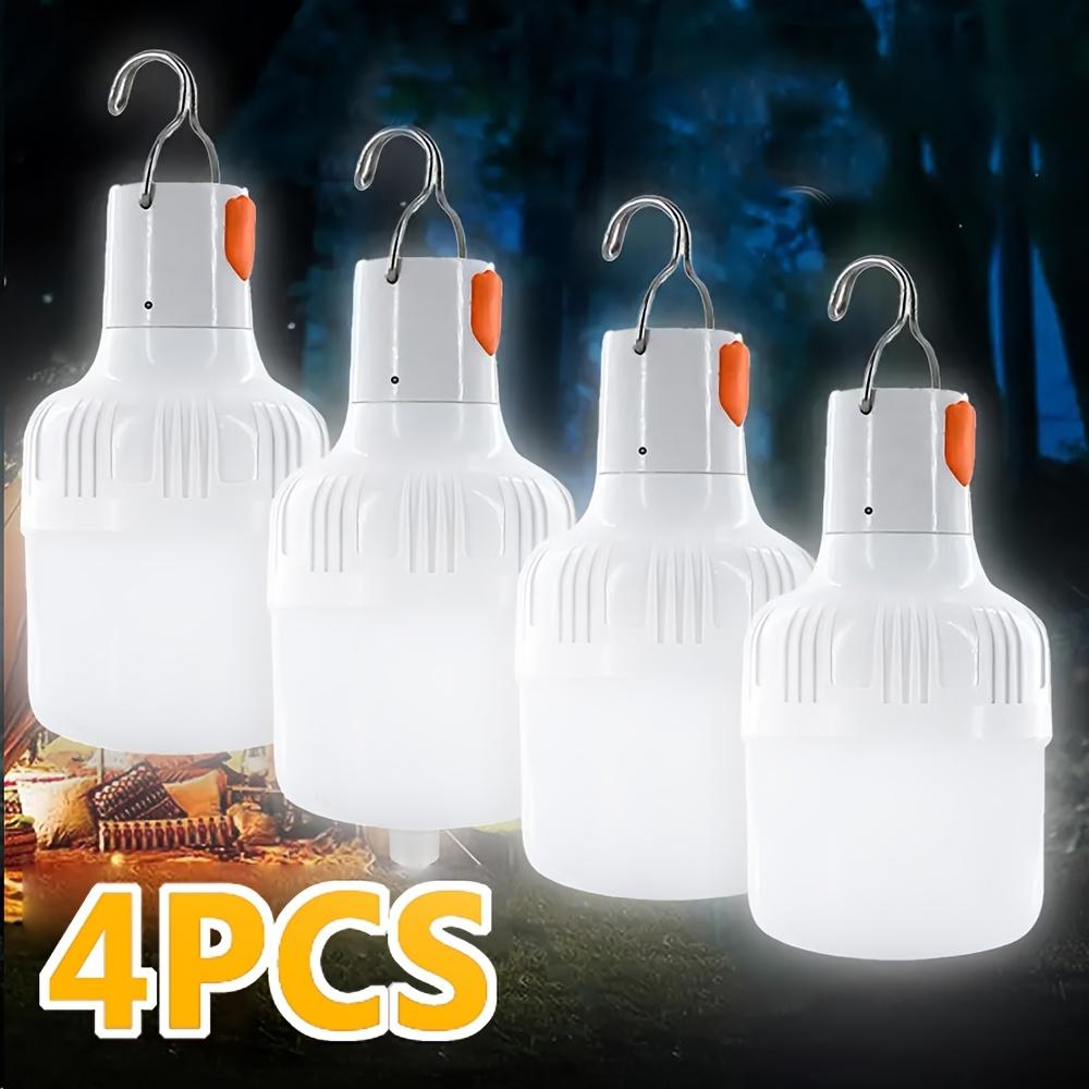 4PCS rechargeable camping light, USB rechargeable portable light, portable LED light, hanging tent light, high brightness lighting, with hook