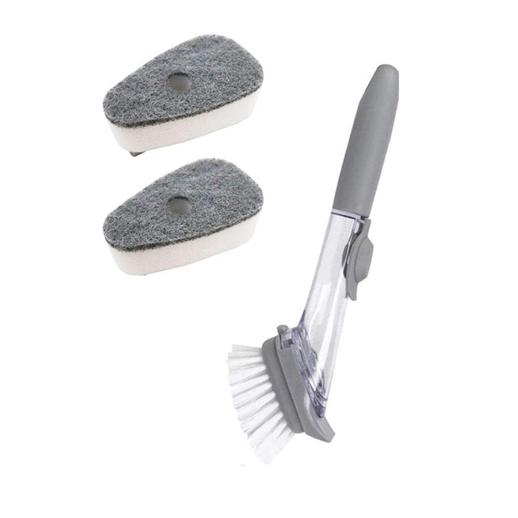 Kitchen Refillable Dishwashing Multifunctional Dish Scrubber Brush Scrub Cleaner Sponge