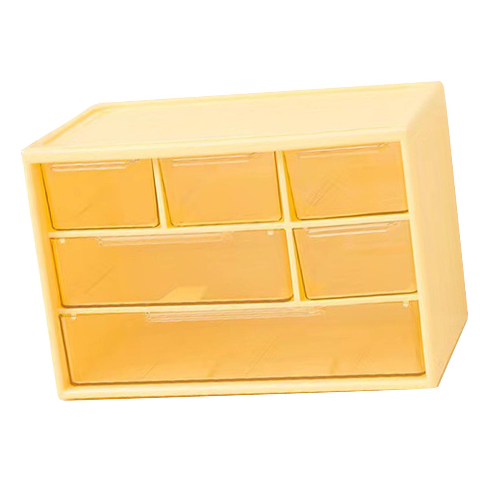 3-слойный настольный ящик для хранения 6 ячеек для украшений косметики линз органайзер для мелочей желтый жёлтый 840₽