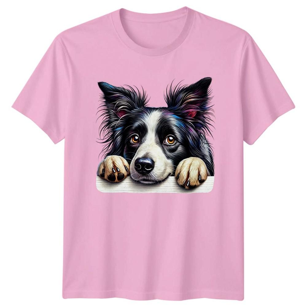 Colorful Border Collie Dog Art TShirt Pet Owner Animal Lover