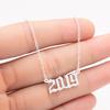 Puntos 1980-2019 Birth Year Number Charm Pendant Stainless Steel Chain Necklace Jewelry