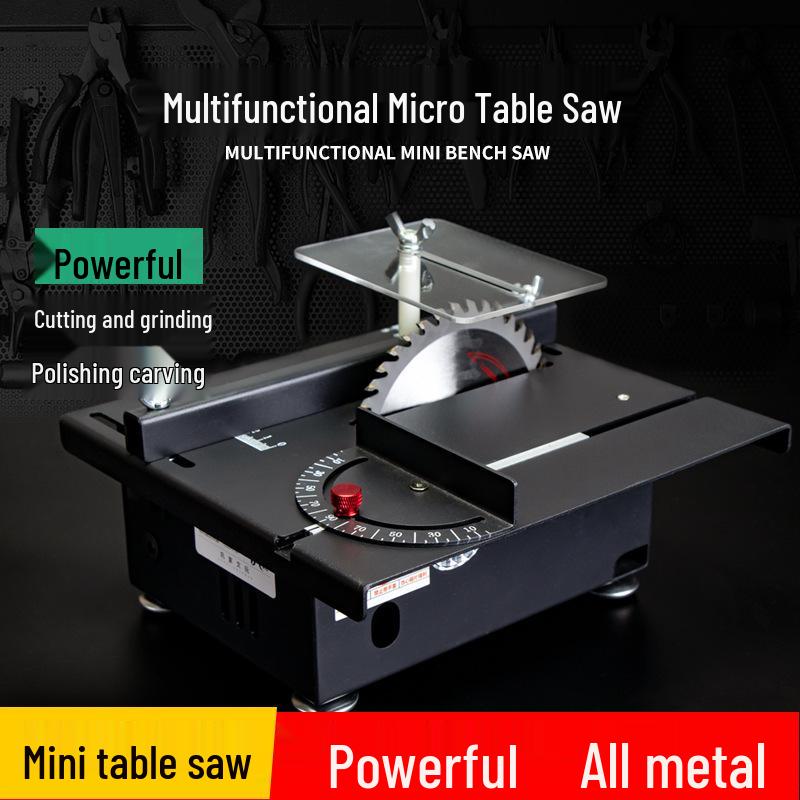 Compact Multi-Functional Electric Table Saw and Grinder for DIY Woodworking and Model Precision Cutting