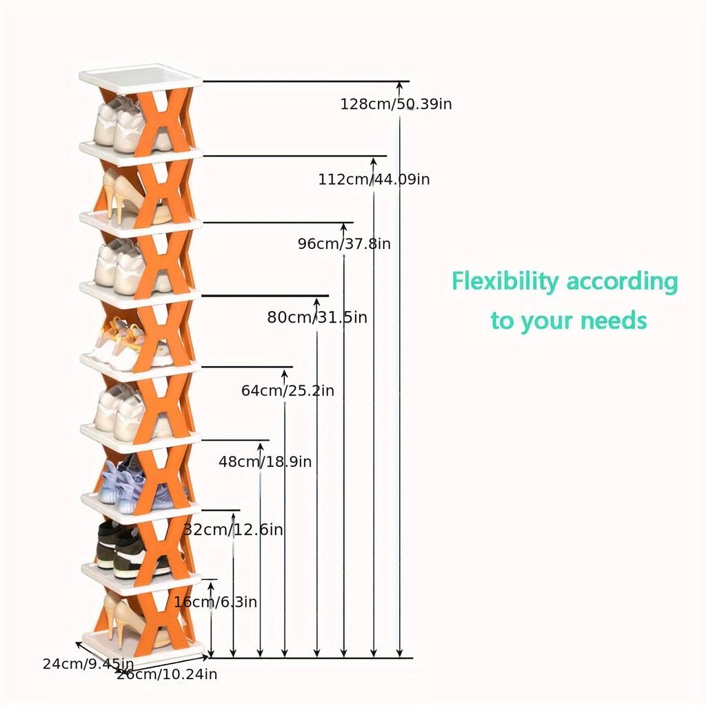 3-Tier Folding Shoe Rack Narrow Corner Vertical Space Saving Multifunctional Free Standing Shoes Storage Organizer Shoe Shelf147
