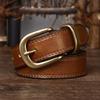 2.8cm Width Women Genuine Leather Belt for Women Female Cowskin Strap Casual Copper Buckle Ladies Belts Designer High Quality