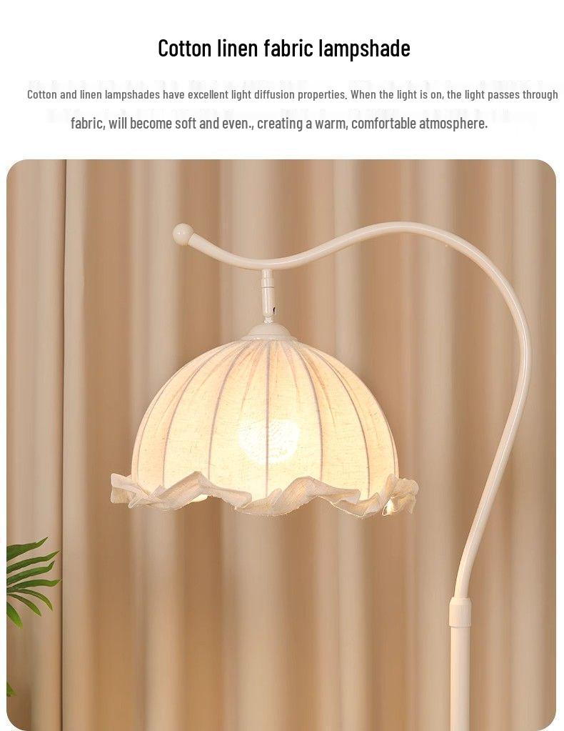 French Floor Lamp: Internet Celebrity Style for Living Room, Bedroom, or Sofa Side; Integrated Atmosphere Lighting.