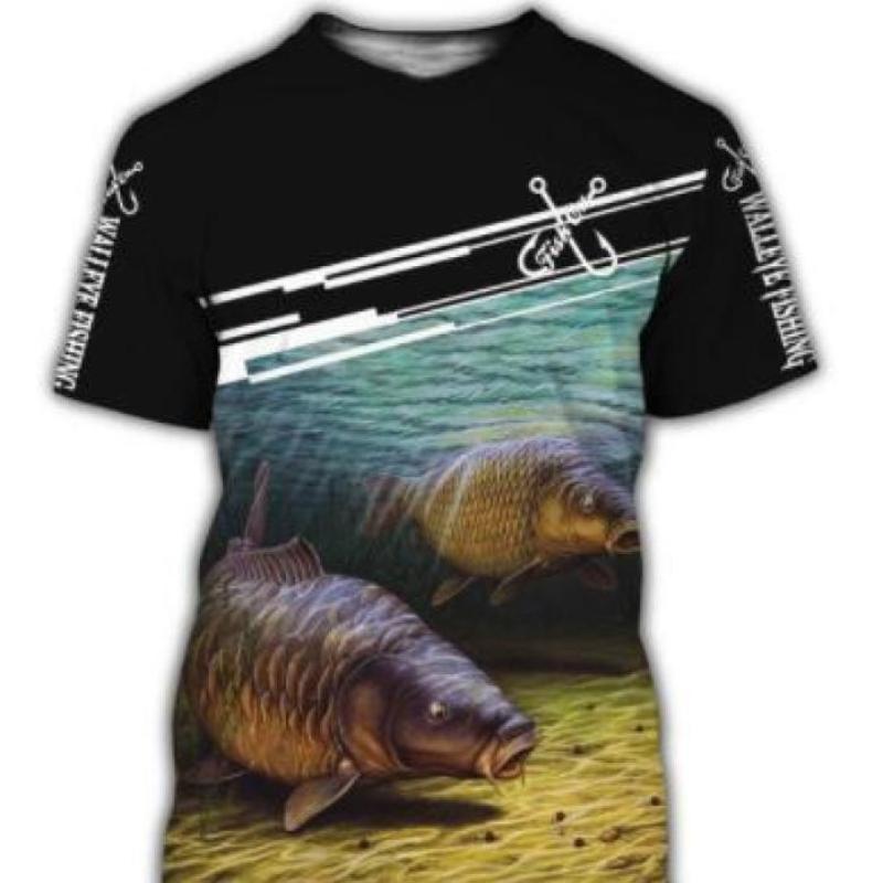 

нова футболка для риболовлі в повсякденному стилі Digital fish 3D Print футболка Чоловіки Жіноча футболка Літні топи з коротким рукавом і круглим вирізом 100-6xl S
