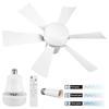 Socket Fan Light 3 Speeds Dimmable Screw In Ceiling Fan In Light Socket with Extender & 6 Blades for Bedroom Kitchen