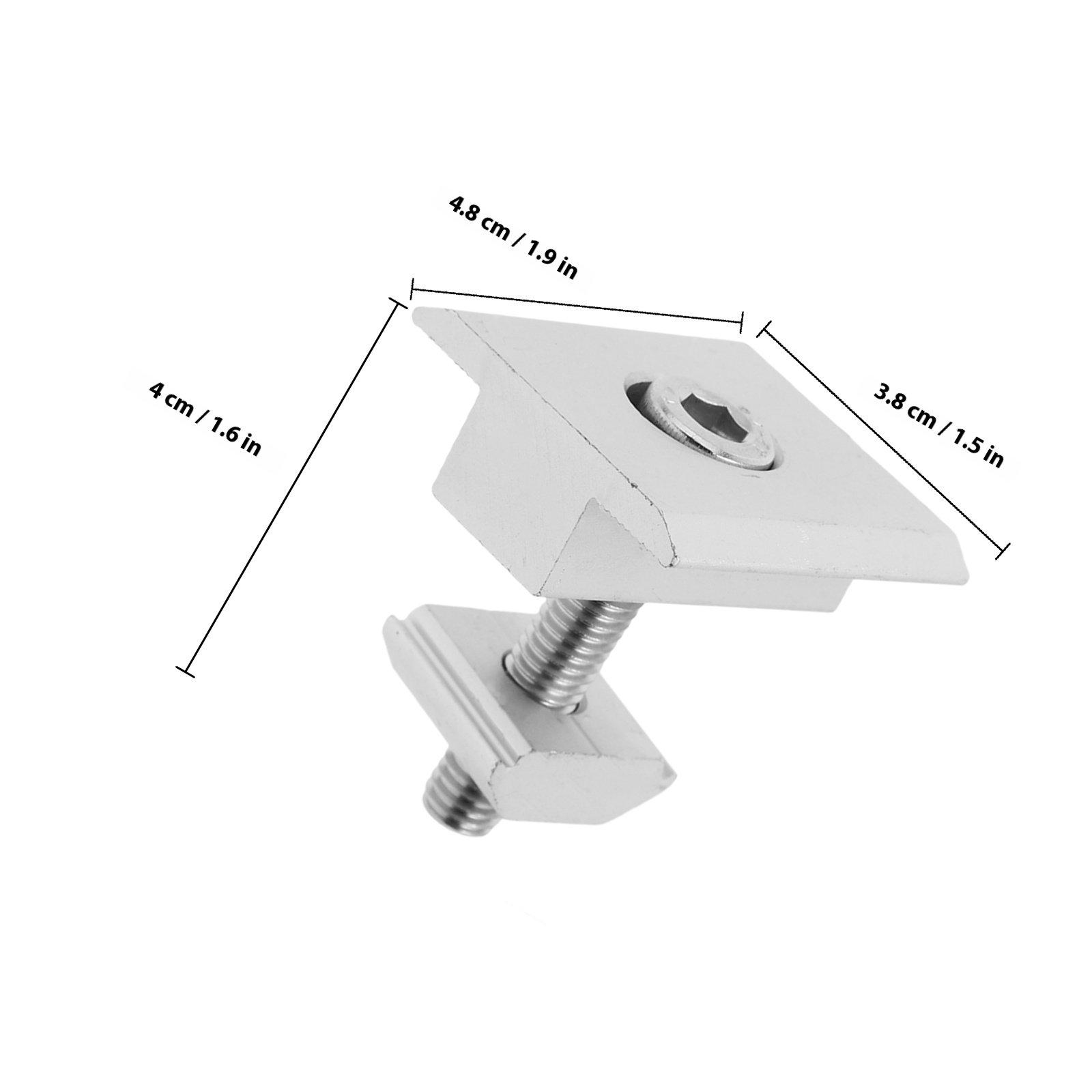 

4Pcs Aluminum Alloy Solar Panel Mid Clamps Secure Mounting Hardware with Hex Socket Bolts Spring Washers for Rooftop