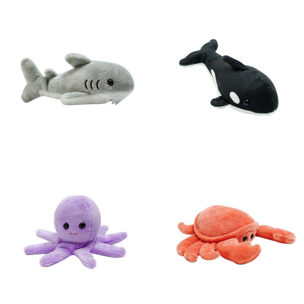 Adorabile Set di Marionette da Dito di Animali Marini con Polpo e Tartaruga Peluche per Divertimento in Famiglia