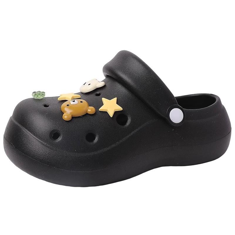Thick-soled hole shoes women's summer outer wear cartoon cute new heightening non-slip bag head cool slippers