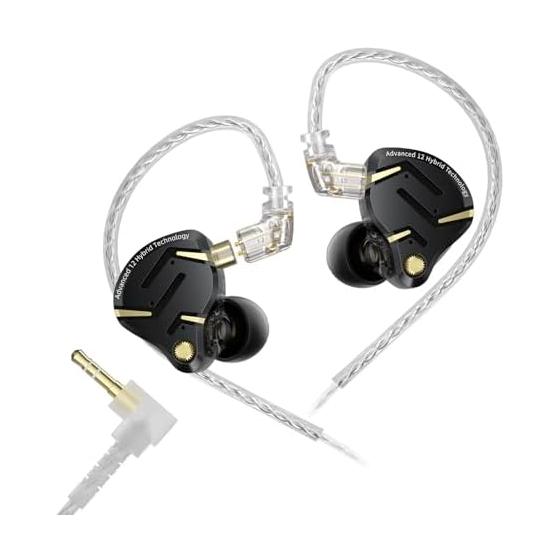 KZ ZS12 Pro 2 Kz Earphones 1DD+5BA Hybrid IEM Wired Earphones Earphones Chinese Built-in Electronic Crossover Board HIFI Sound Quality Compatible
