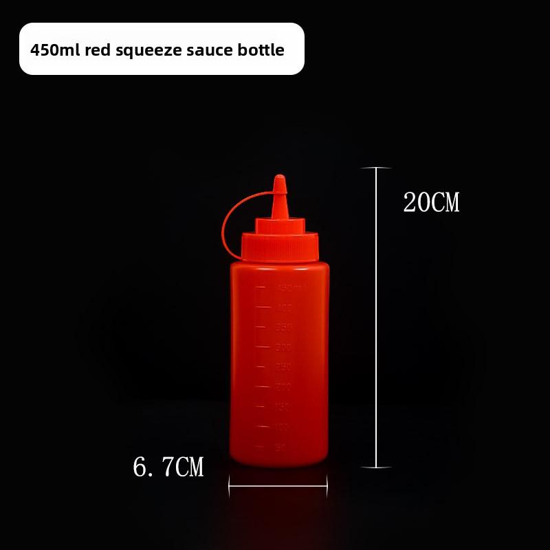 Thickened Plastic Squeeze Sauce Bottle, Tomato Salad Jam Household Seasoning Bottle, Food-grade Pointed Spout Squeeze Sauce Bottle
