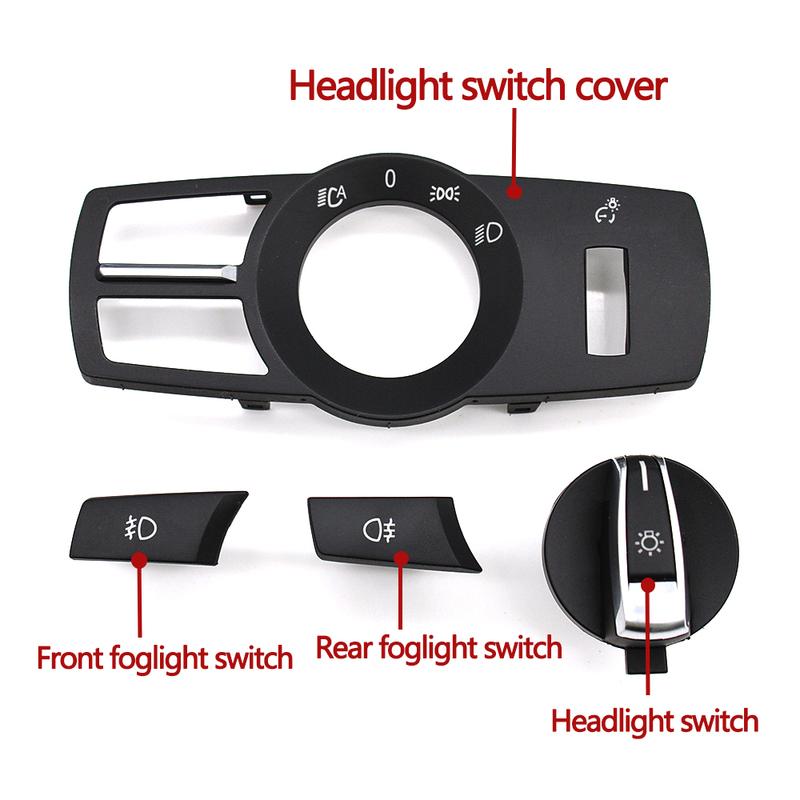 Foglight Button Head Lamp Rotary Headlight Switch Cover For BMW 5 Series 5GT 6S 7S X3 X4 F01 F02 F10 F11 F07 F06 F12 F25 F26