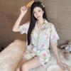 Ice Silk Summer Pajamas Girl Tulip Short-Sleeved Shorts Pure Lust Lace Loungewear Can Be Worn Outside