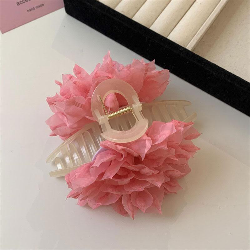Sweet And Elegant Three-Dimensional Mesh Flower Hairpin Headdress For Women