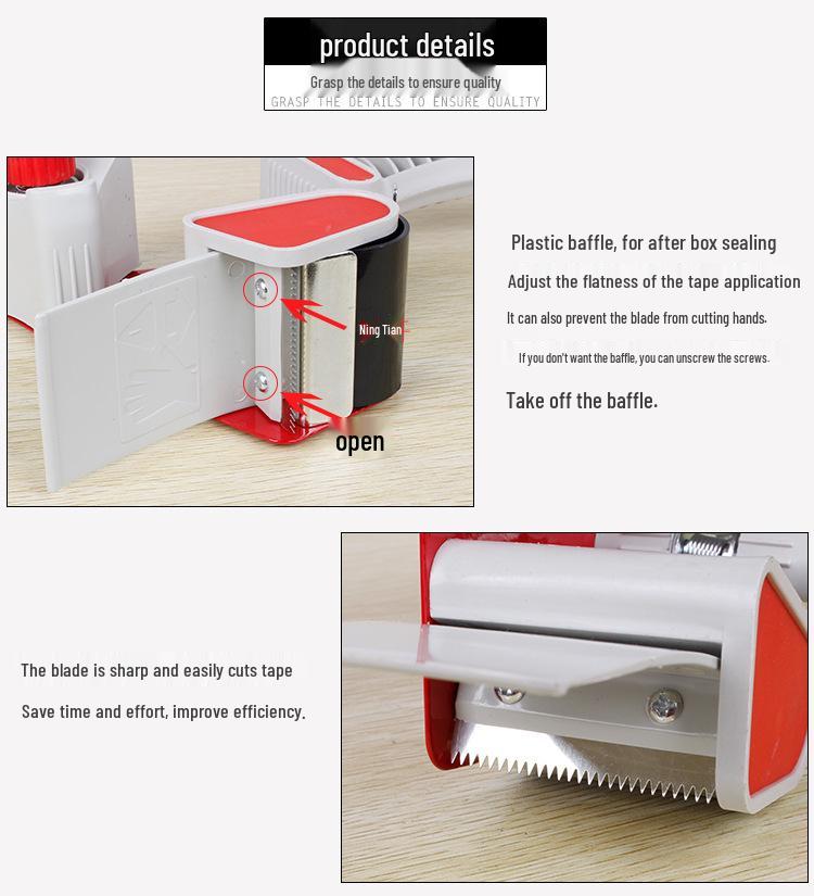 2-Inch Thickened Transparent Metal Tape Cutter and Sealer