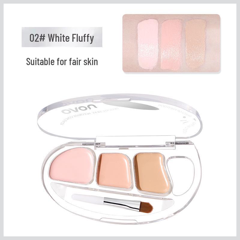 NOVO Silky Seamless Three-Color Concealer: Smooth Texture, Natural Blemish Coverage, Brightens & Enhances Complexion for Students.