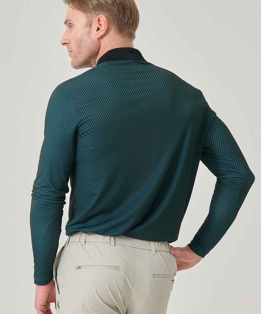 BILTMORE Men'S Golf Two-Tone Print Zip-Up Long Sleeve T-Shirt