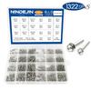 NINDEJIN 1322pcs/set Hexagon Socket Head Cap Screw and Nut Stainless Steel M2 M2.5 Hex Socket Countersunk Button Head Screw Set