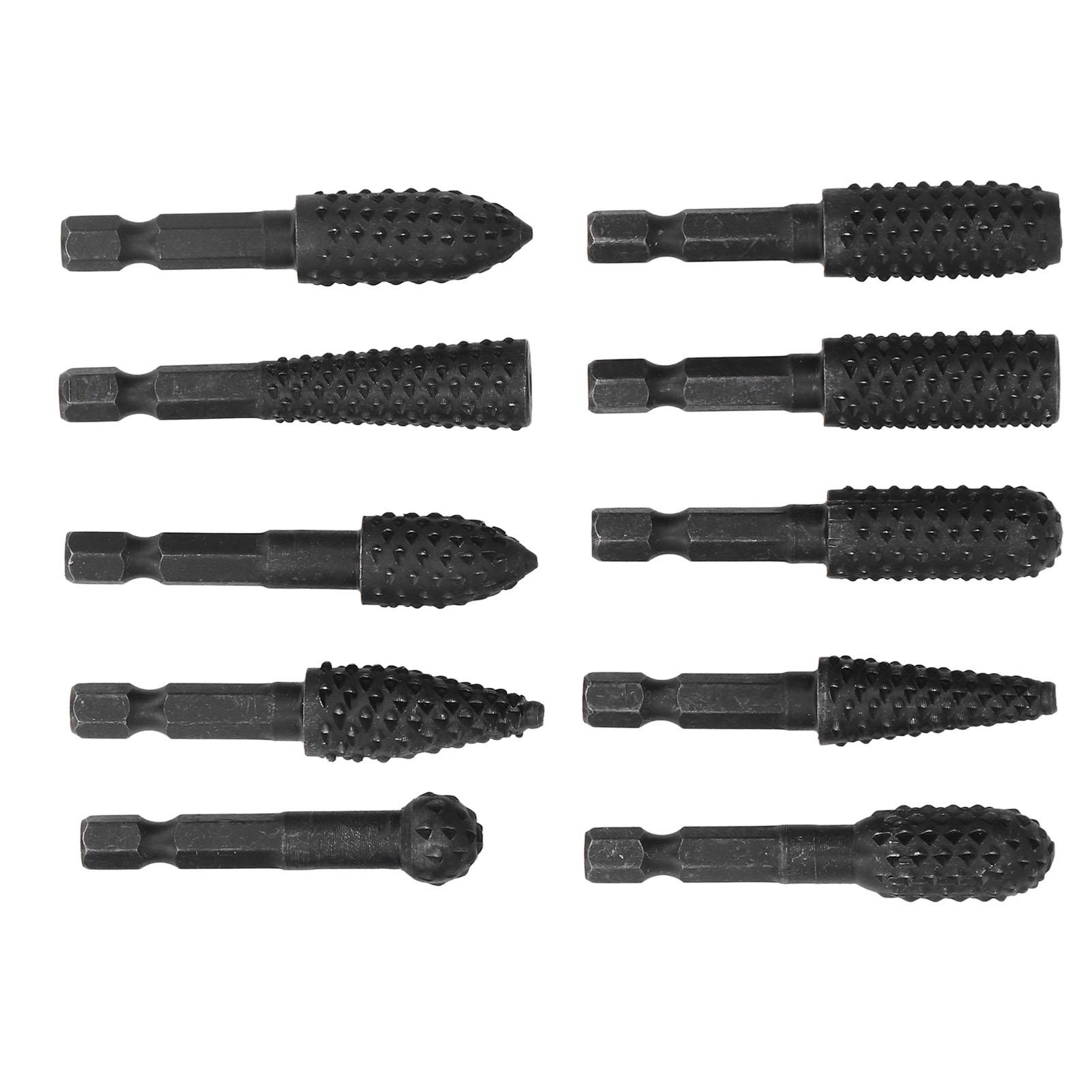 

10 шт. Деревообрабатывающий шлифовальный сверл 1/4 дюйма шестигранный хвостовик гравировальный напильник вращающиеся борфрезы набор сверл