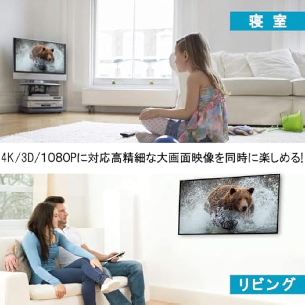 Wise HDMI Splitter, HDMI Splitter, 1 Input, 2 Outputs, Simultaneous Output, HDCP2.2, 4K/3D/1080P ...