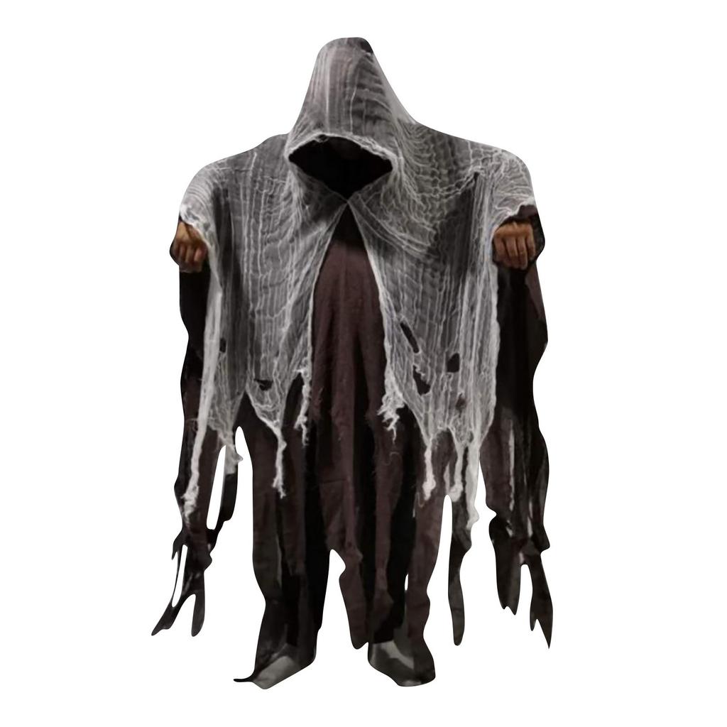 Unisex Halloween Ghost Dementors Cosplay-kostyme Gotisk Skrekk Zombie Tattered Hettekapper Day Of The Dead Festrekvisitter Kapper