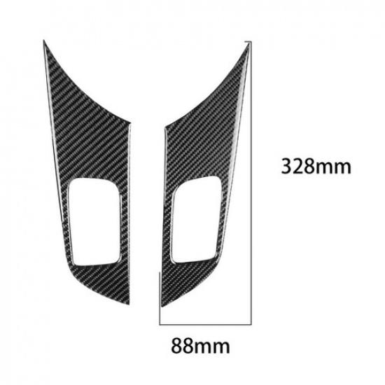 2Pcs Door Handle Panel Cover Carbon Fiber Sticker For Mitsubishi LANCER 2008-15