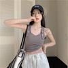Women Black White Tank Tops Sleeveless T-shirts For Female Crop Tops Casual Vest For Girls Y2K Soild Tops