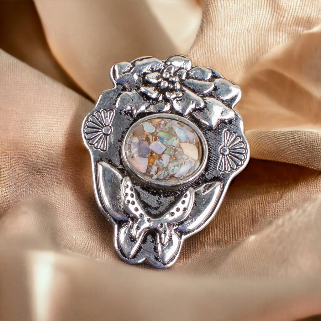 925 Solid Silver Semi Precious Gemstone Oxidised Designer Jewelry Pendant 1.37" CP-6