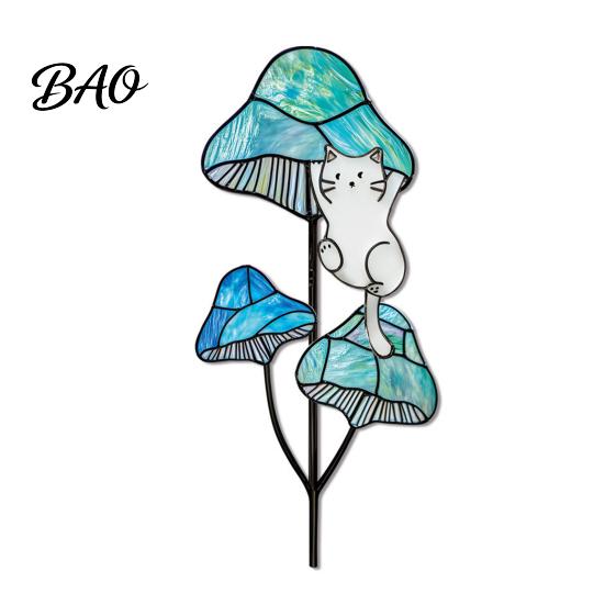 Colorful Yard Stakes Planter Insert Stake, Double-Sided, Flower Pot Decor Metal Garden Decorative Insect Animal Stake for Plant Pots Bed Decoration