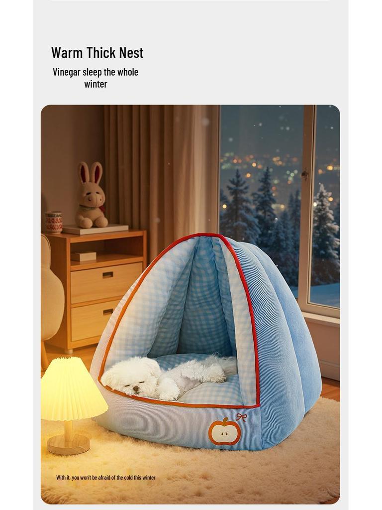 All-Season Semi-Closed Safe Pet Sofa Bed and Sleeping Pad