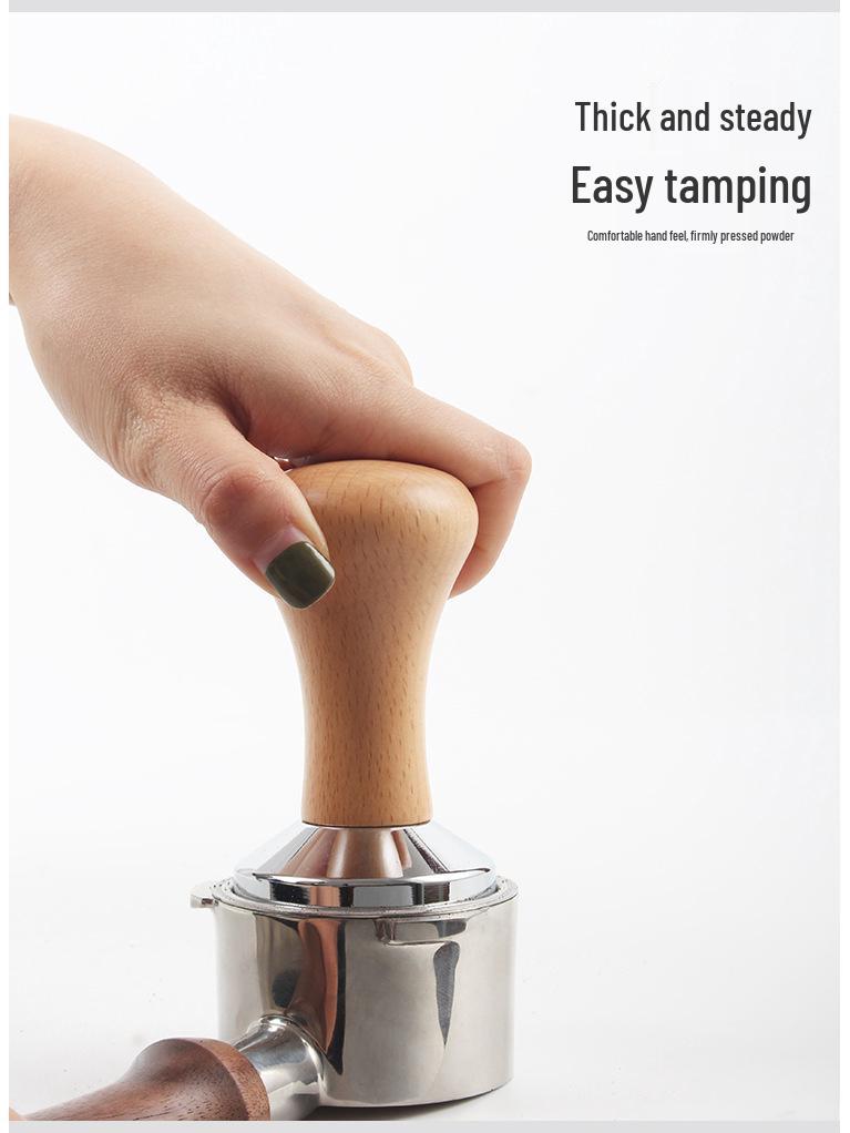 Wooden Handle Coffee Tamper & 51/58mm Metal Coffee Powder Distributor