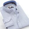 Oxford Shirts Men Striped Casual Men Shirts Long Sleeve England Style Big Size Shirts Men