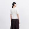 VEROMODA Women's Summer Lace Panel U-Neck Knit Top with Faux Pearls