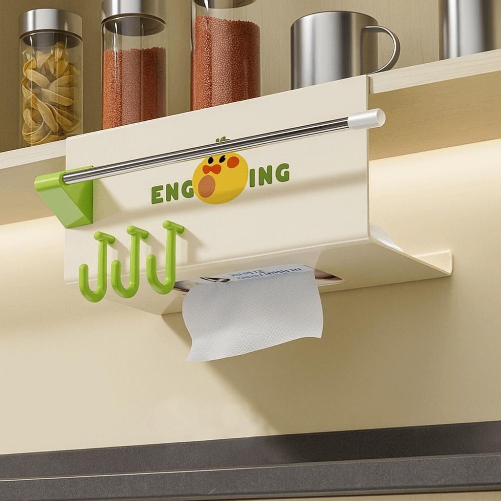 Large Capacity Upside-Down Paper Towel Rack Plastic Cling Film Holder Face Towel Holder Kitchen