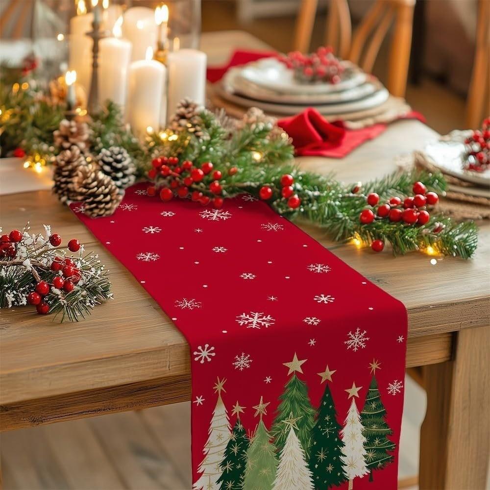 Christmas Tree Christmas Table Flag Desk Decor Xmas Tablecloth Christmas Table Runner Home Decor