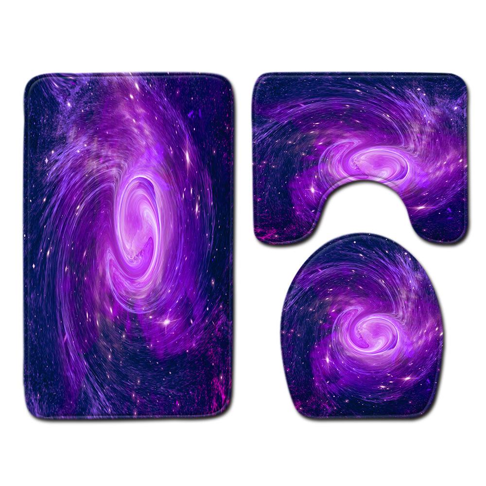 Fashion Painted Toilet Three-Piece Floor Mat Bathroom Door Mat Coffee Table Sand Carpet