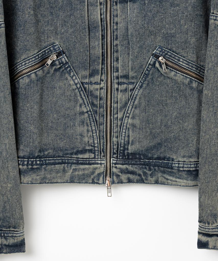 Millo Archive Denim Biker Jacket [Oil Blue]
