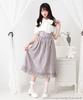 Choose your favorite lace frill ribbon skirt, long, lavender gray, size 3L, mass-produced, landmine style, sickly cute, Yumetenbo