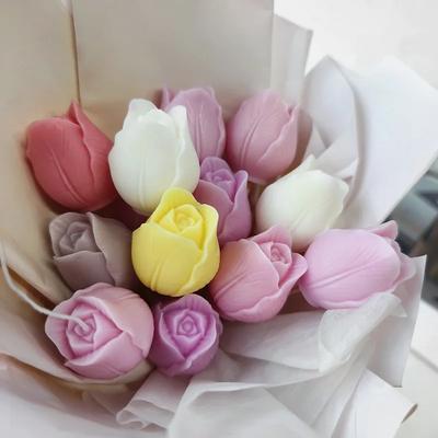 Tulpen-Kerzenform für DIY-Blumen-Aromatherapie-Steine, handgemachte Seife, Dekoration, Silikonform zum Basteln
