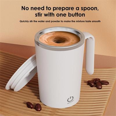1 buc Cană amestecătoare automată portabilă de uz casnic din oțel inoxidabil, cană magnetică automată leneșă, cană pentru cafea, cană amestecătoare, reîncărcabilă