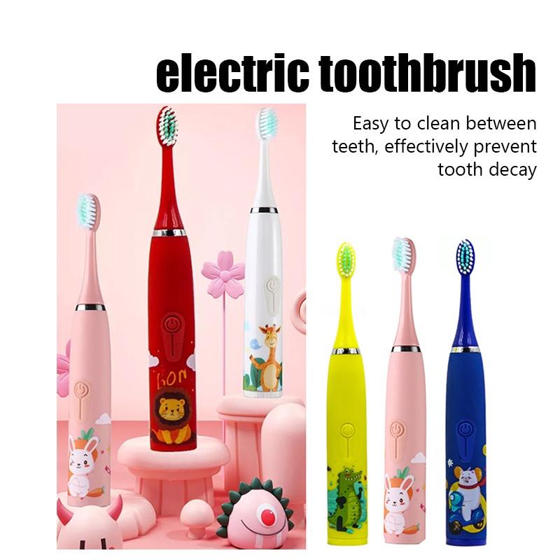 Electric Sonic Toothbrush Soft Hair Waterproof Automatic Toothbrush With Cleaning Replacement Heads